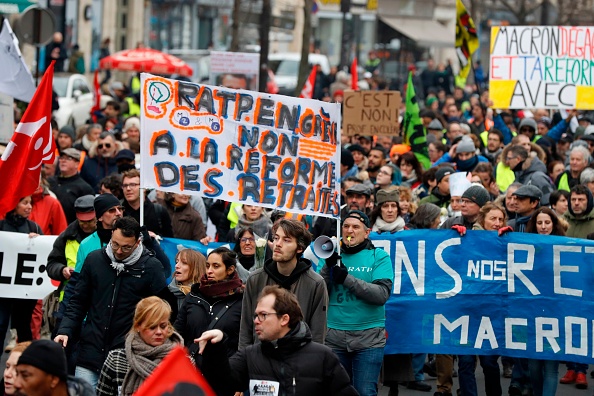 Manifestation contre la réforme des retraites, le 4 janvier 2020 à Paris. (Photo : FRANCOIS GUILLOT/AFP via Getty Images)