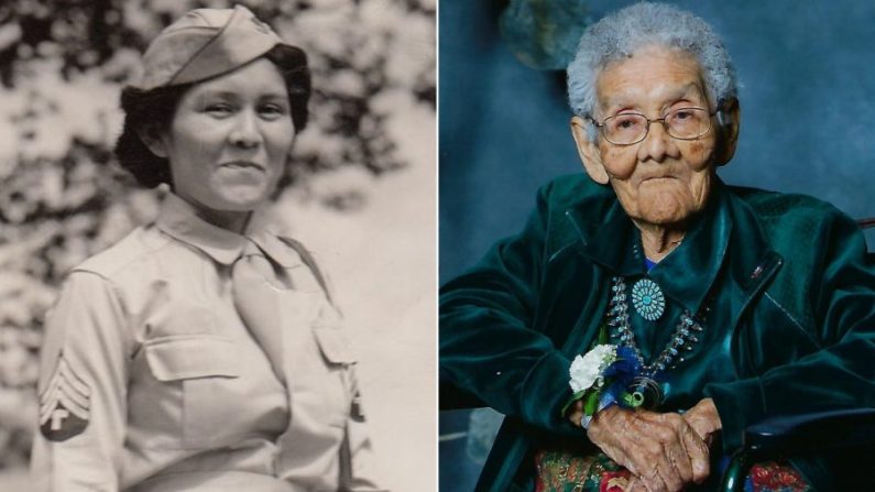 Sophie Yazzie, l'une des plus anciennes combattantes de la Seconde Guerre mondiale, est décédée le 25 janvier 2020, à l'âge de 105 ans. (Nation Navajo/RACI via le ministère des Anciens combattants de l'Arizona)
