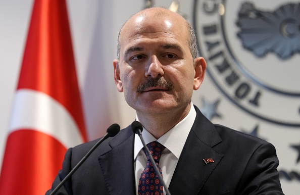 -Illustration- Le ministre turc de l'Intérieur, Suleyman Soylu, lors d'une conférence de presse à Ankara. Photo Adem ALTAN / AFP via Getty Images.