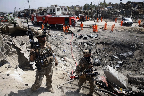 -Une explosion massive dans un quartier résidentiel de Kaboul a tué au moins 16 personnes, ont annoncé des responsables le 3 septembre 2019, à la suite d’une nouvelle attaque des talibans survenue alors que les insurgés et Washington tentaient de finaliser un accord de retrait. Photo par STR / AFP via Getty Images.