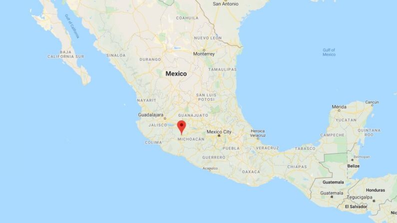 Des responsables mexicains ont déclaré que neuf personnes ont été tuées, dont des enfants, lors d'une fusillade dans une salle de jeux vidéo de l'État du Michoacán lundi. (Google Maps)