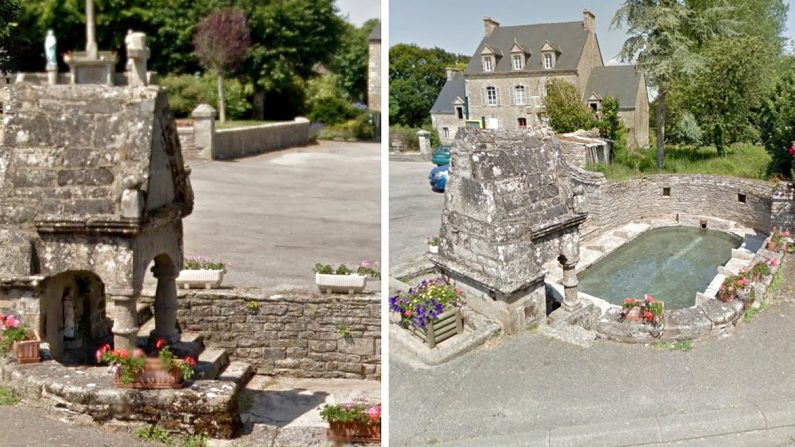 Fontaine de Saint-Brieuc à Cruguel (avant l'incident) - Google maps