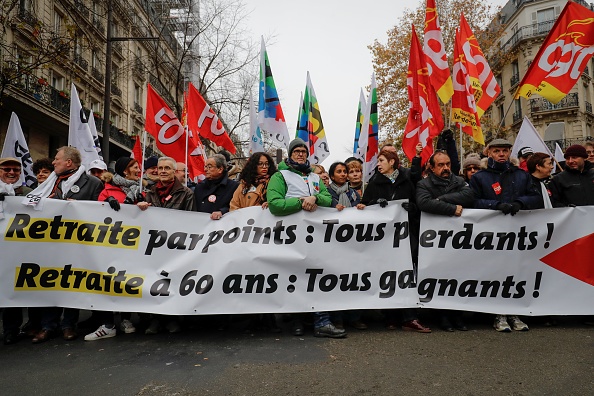 Manifestation contre la réforme des retraites, à Paris, le 5 décembre 2019. (Photo : THOMAS SAMSON/AFP via Getty Images)