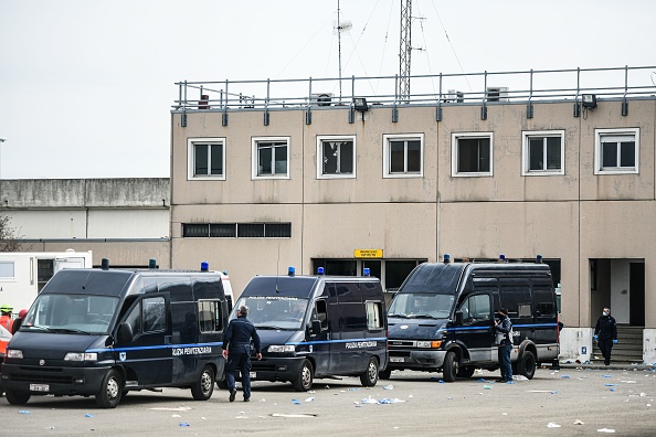Le 9 mars 2020,  mutineries à la prison de Sant'Anna à Modène, en Émilie-Romagne, Italie. (Photo : PIERO CRUCIATTI/AFP via Getty Images)