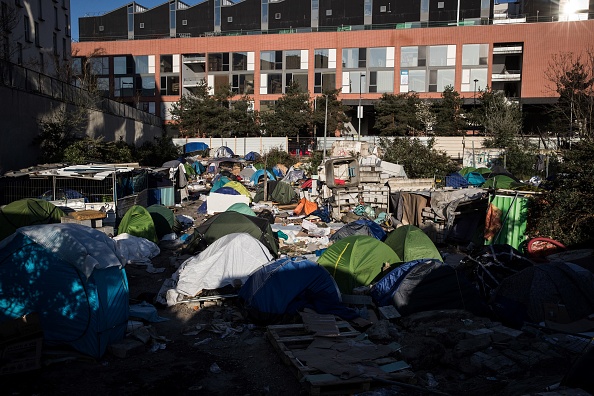 Aubervilliers. Un camp de migrants vide après son évacuation.  (Photo : JOEL SAGET/AFP via Getty Images)