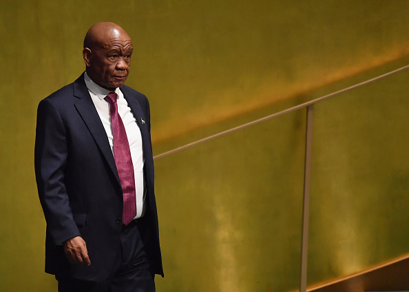 -Le Premier ministre du Lesotho, Thomas Motsoahae Thabane, lors d’une Assemblée générale des Nations Unies à New York le 28 septembre 2018. Photo par Angela Weiss / AFP via Getty Images.