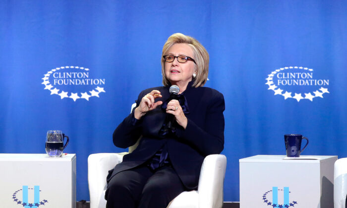 L'ancienne secrétaire d'État Hillary Clinton en photo. (Joshua Lott/Getty Images)