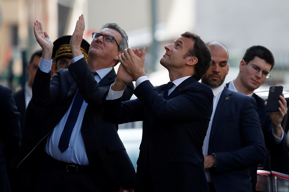 Le président Emmanuel Macron en visite en Seine-Saint-Denis. (Photo : GONZALO FUENTES/POOL/AFP via Getty Images)