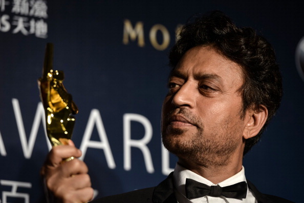 L'acteur indien Irrfan Khan, lauréat du prix du meilleur acteur lors des Asian Film Awards à Macao le 27 mars 2014.  (Photo : PHILIPPE LOPEZ/AFP via Getty Images)