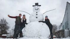 Un conducteur reçoit un retour de karma en voulant renverser un bonhomme de neige géant