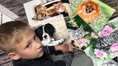 Un peintre russe de 9 ans échange des portraits contre de la nourriture et des médicaments destinés aux refuges pour animaux
