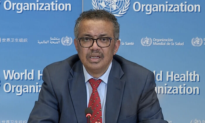 Tedros Adhanom Ghebreyesus, directeur de l'Organisation mondiale de la santé, au siège de l'OMS à Genève, le 6 avril 2020. (AFP via Getty Images)