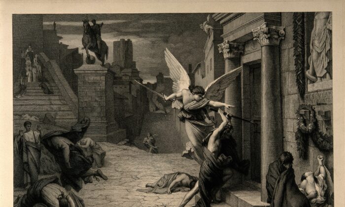 « La peste à Rome », gravure de Levasseur d'après le tableau de Jules Elie Delaunay. (Welcome Images/CC-By-4.0)