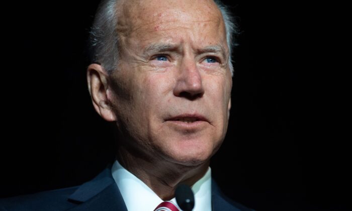 L'ancien vice-président américain Joe Biden s'exprime lors du premier dîner démocratique d'État à Douvres, Del., le 16 mars 2019. (Saul Loeb/AFP via Getty Images)