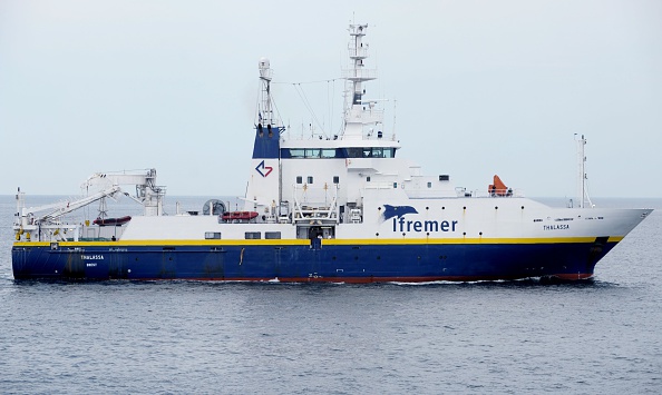 Le bateau scientifique de l'IFREMER (Institut français de recherche pour l'exploitation de la mer).    (Photo : FRED TANNEAU/AFP via Getty Images)
