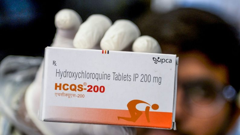 Boîte de comprimés d'hydroxychloroquine (HCQ). (Photo : Noah Seelam/AFP via Getty Images) 