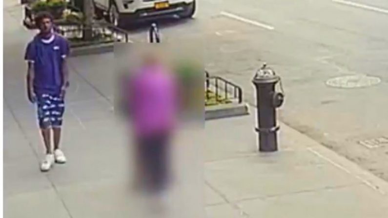 Les responsables du département de police de la ville de New York ont annoncé l'arrestation d'un suspect filmé en train de bousculer une femme de 92 ans dans ce qui semble être une attaque aléatoire. (NYPD Twitter) 
