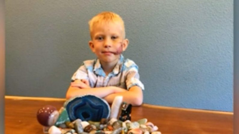 Bridger Walker, un courageux garçon de 6 ans du Wyoming qui a sauvé sa petite sœur d'une attaque de chien. (Avec l'aimable autorisation de Robert Walker via CNN)