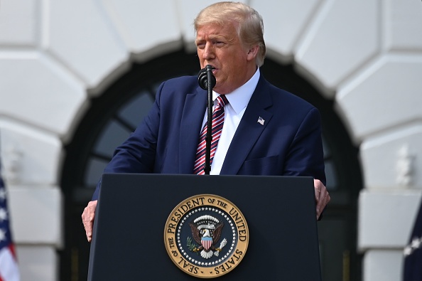 -Le 16 juillet 2020 à Washington, le président américain Donald Trump prononce une allocution. Photo par JIM WATSON / AFP via Getty Images.