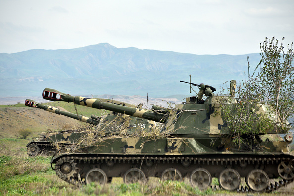 -Illustration- Des unités d'artillerie mobiles de l'armée d'autodéfense du Haut-Karabakh. Photo KAREN MINASYAN / AFP via Getty Images.