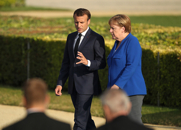 Le Président Emmanuel Macron et la Chancelière  Angela Merkel. (Photo : Sean Gallup/Getty Images)