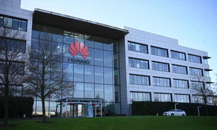 Les principaux bureaux de Huawei au Royaume-Uni à Reading, à l'ouest de Londres, le 28 janvier 2020. (Daniel Leal-Olivas / AFP via Getty Images)
