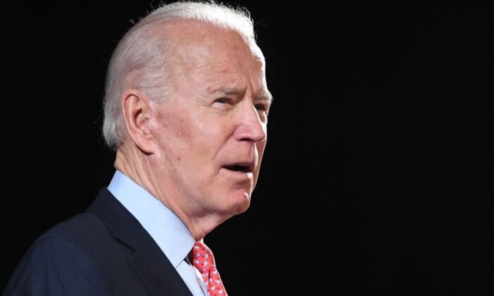 L'ancien vice-président américain et candidat démocrate à la présidence Joe Biden lors d'un discours à Wilmington, Delaware, le 12 mars 2020. (Saul Loeb/AFP via Getty Images)

