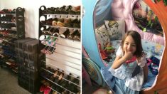 Une grand-mère talentueuse transforme un petit coin pour les chaussures en un paradis sur un thème de Disney pour sa petite-fille