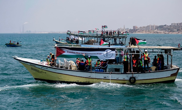 -Illustration-Des bateaux de pêche palestiniens. Photo MAHMUD HAMS / AFP via Getty Images.
