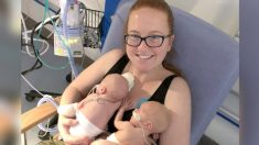 Des jumeaux prématurés nés à deux jours d’intervalle après l’arrêt du travail de leur mère sont maintenant en pleine croissance