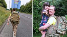 Un commandant de l’armée effectue un parcours de 1000 km pieds nus afin de collecter des fonds pour le traitement de sa fille
