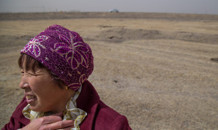 Un productrice laitière de Mongolie-intérieure regarde les prairies de Tuanjiecun, en Chine, le 30 avril 2019. (Betsy Joles/ Getty Images)