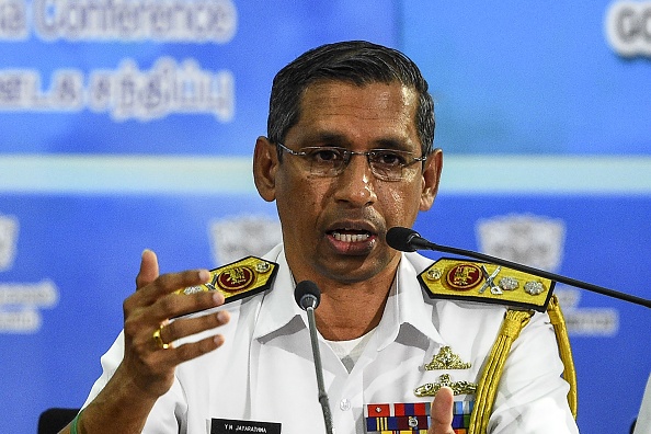 Officier de la marine sri-lankaise, contre-amiral Y. N. Jayarathna lors d'une conférence de presse à Colombo le 4 septembre 2020. (Photo : ISHARA S. KODIKARA/AFP via Getty Images)