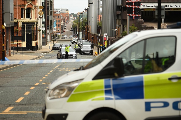 Cordon de police dans Livery Street, Birmingham, le 6 septembre 2020.  (Photo OLI SCARFF/AFP via Getty Images)