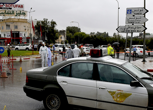 Une patrouille de deux agents de la Garde nationale a été victime d'une attaque au couteau à Sousse, en Tunisie, le 6 septembre 2020. (Photo BECHIR TAIEB/AFP via Getty Images)