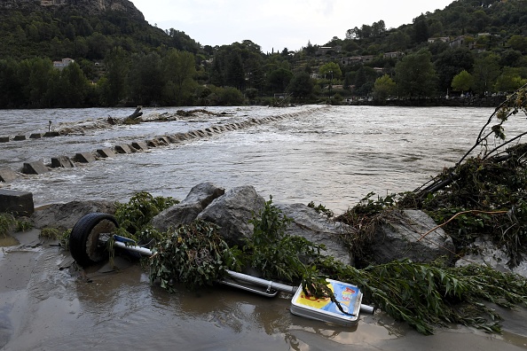 Les dégâts causés par le déluge à Anduze dans le Gard le 19 septembre 2020 (NICOLAS TUCAT/AFP via Getty Images)