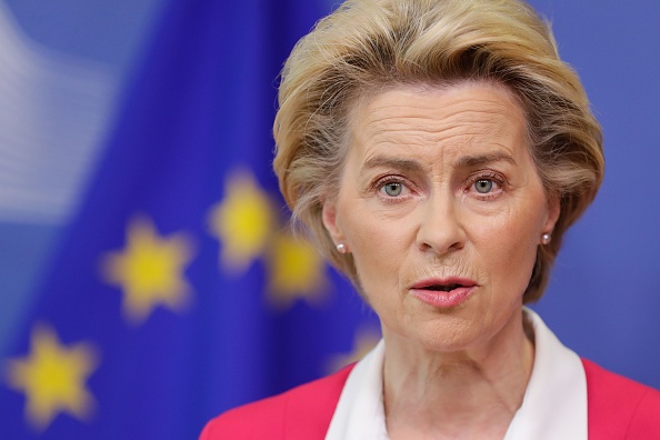 La présidente de la Commission européenne, Ursula Von Der Leyen (Photo de STEPHANIE LECOCQ/POOL/AFP via Getty Images)