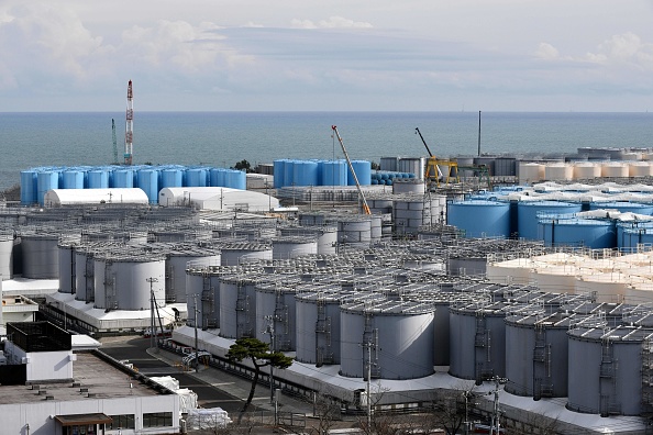Réservoirs de stockage pour l'eau contaminée de la centrale nucléaire de Fukushima Daiichi de la Tokyo Electric Power Company (TEPCO) à Okuma, dans la préfecture de Fukushima. (Photo : KAZUHIRO NOGI/AFP via Getty Images)