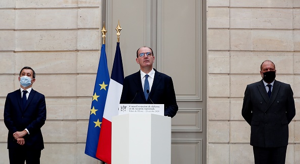 Le Premier ministre Jean Castex au Conseil de défense au Palais de l'Élysée à Paris, le 23 octobre 2020. (Photo: IAN LANGSDON/POOL/AFP via Getty Images)