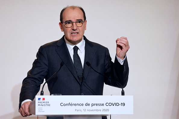 Le Premier ministre Jean Castex s'exprime lors d'une conférence de presse au ministère de la Santé à Paris le 12 novembre 2020. (Photo : LUDOVIC MARIN/POOL/AFP via Getty Images)