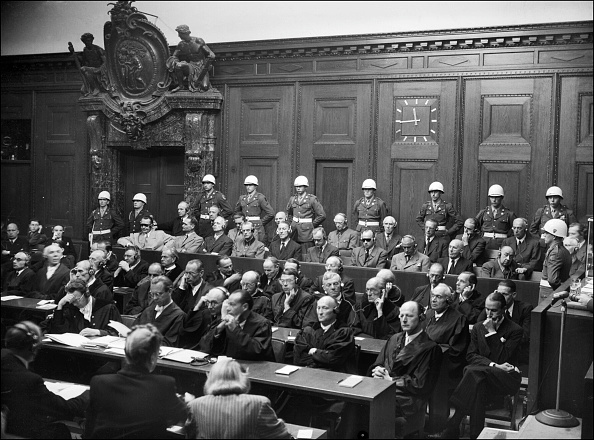 -Photo prise en 1946 lors du procès de Nuremberg où étaient jugés les grands criminels nazis. Photo STF / AFP via Getty Images.