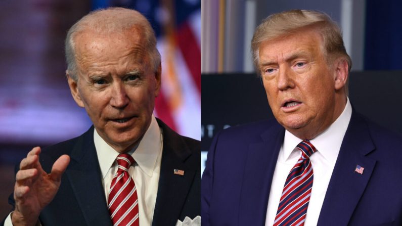 Le candidat démocrate à la présidence américaine Joe Biden, à gauche, et le président américain Donald Trump. (Getty Images)