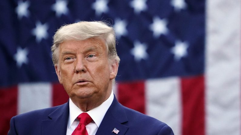 Le président américain Donald Trump fait le point sur l'opération « Warp Speed » dans la roseraie de la Maison-Blanche à Washington, le 13 novembre 2020. (Mandel Ngan/AFP via Getty Images) 