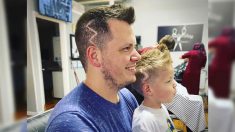 Un enfant de 5 ans a honte des cicatrices à la suite d’une chirurgie du crâne – alors, papa se fait couper les cheveux en un motif « éclair »