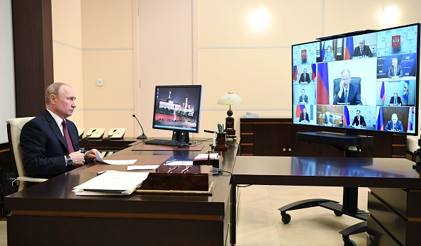 -Illustration- Le président russe Vladimir Poutine assiste à une réunion par téléconférence à la résidence de l'État à l'extérieur de Moscou, le 3 juin 2020. Photo par Alexey NIKOLSKY / Sputnik / AFP via Getty Images.