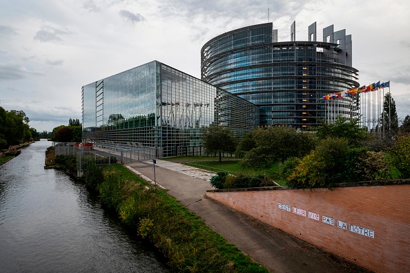 La vue sur le Parlement européen à Strasbourg. (Photo : SEBASTIEN BOZON/AFP via Getty Images)