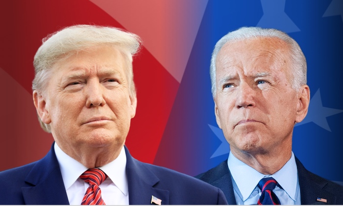 Le président américain Donald Trump (Mark Makela/Getty Images) ; et le candidat démocrate à la présidence américaine Joe Biden. (William Thomas Cain/Getty Images)