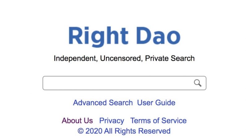 Un groupe de programmeurs basés aux États-Unis a développé le moteur de recherche de Right Dao. (capture d'écran/rightdao.com)