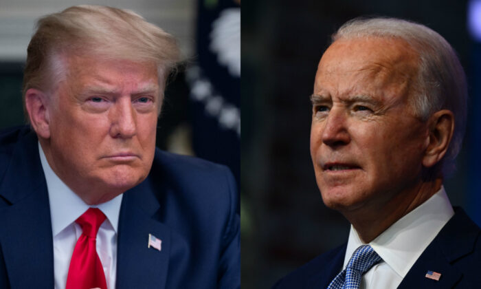 Le président américain Donald Trump (à gauche) et le candidat démocrate à la présidence Joe Biden en photo d'archives. (Getty Images)