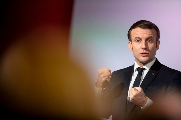 Le Président Emmanuel Macron. (Photo :JEAN-FRANCOIS BADIAS/POOL/AFP via Getty Images)